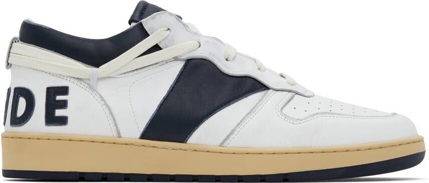 Rhude White & Navy Rhecess Low Sneakers - Picture 5