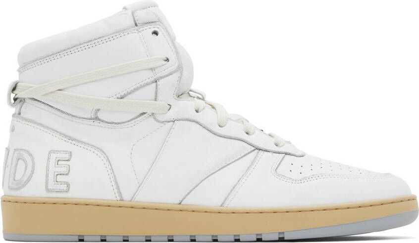 Rhude White Rhecess Hi Sneakers - Picture 5