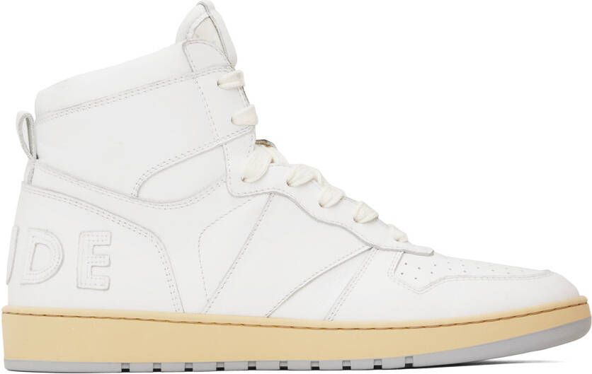 Rhude White & Green Rhecess Low Sneakers - Picture 7