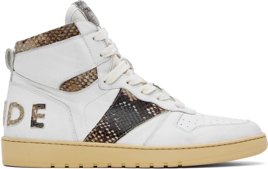 Rhude White Rhecess-Hi Sneakers - Picture 5