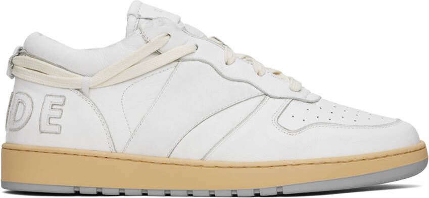 Rhude White Rhecess Low Sneakers - Picture 5