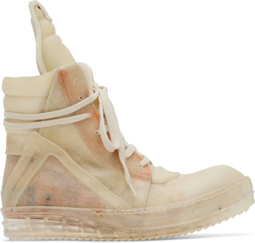 Rick Owens Beige Geobasket Sneakers - Picture 5