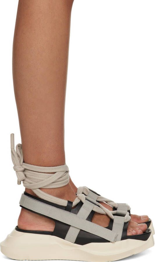 Rick Owens Black & Off-White Geth Sandals - Picture 5