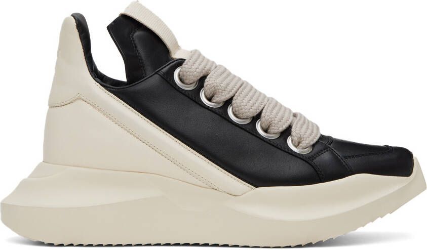 Rick Owens Black & Off-White Geth Sneakers - Picture 10