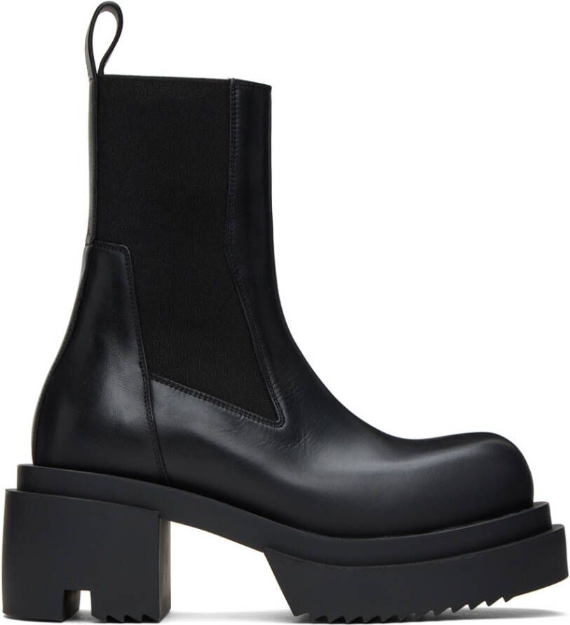 Rick Owens Black Beatle Bogun Boots - Picture 3