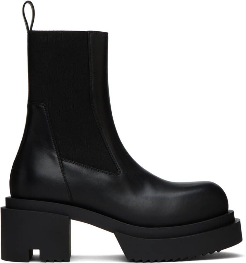 Rick Owens Black Beatle Bogun Chelsea Boots - Picture 2