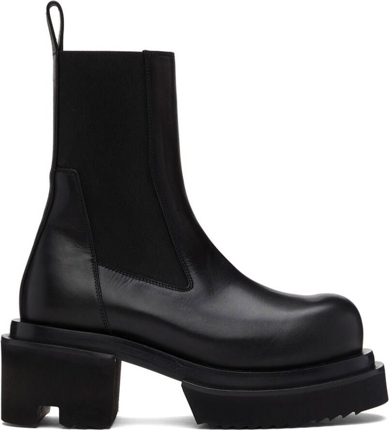Rick Owens Black Beatle Bogun Chelsea Boots - Picture 3