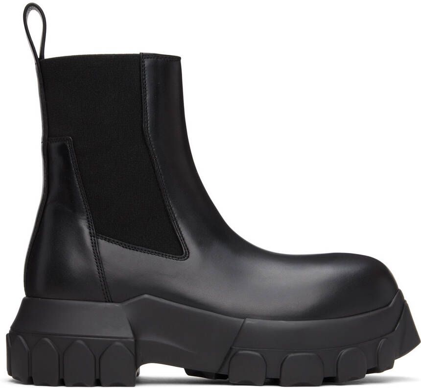 Rick Owens Black Beatle Bozo Tractor Chelsea Boots - Picture 5