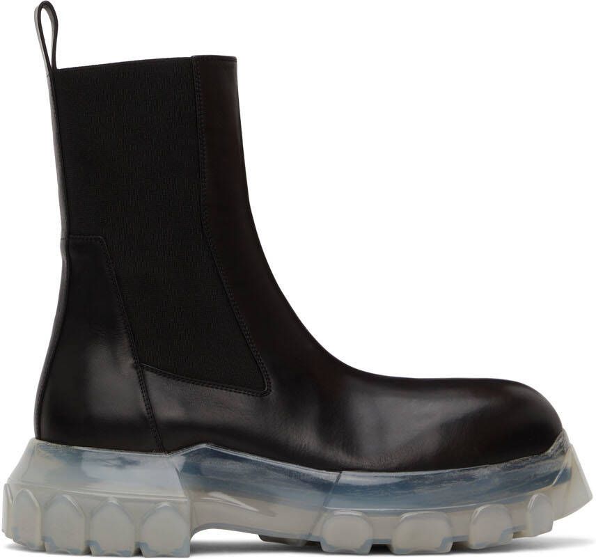 Rick Owens Black Beatle Bozo Tractor Chelsea Boots