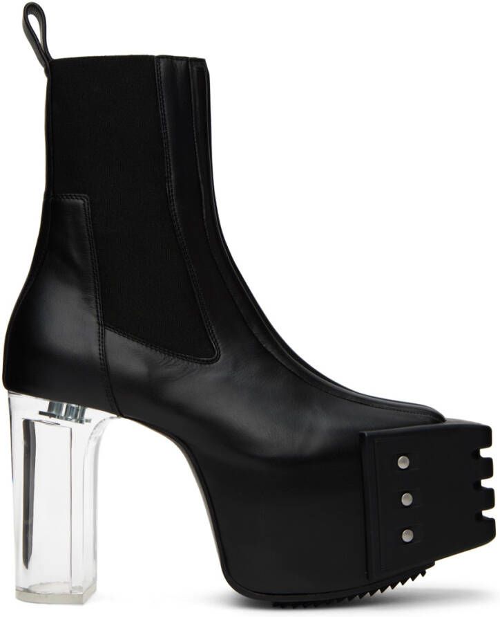 Rick Owens Black Beatle Platform Boots