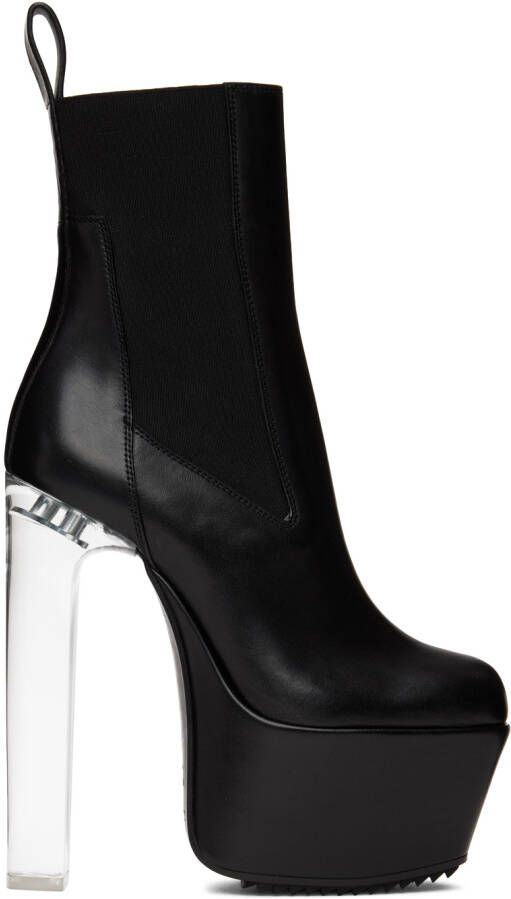 Rick Owens Black Beatle Platform Boots - Picture 5