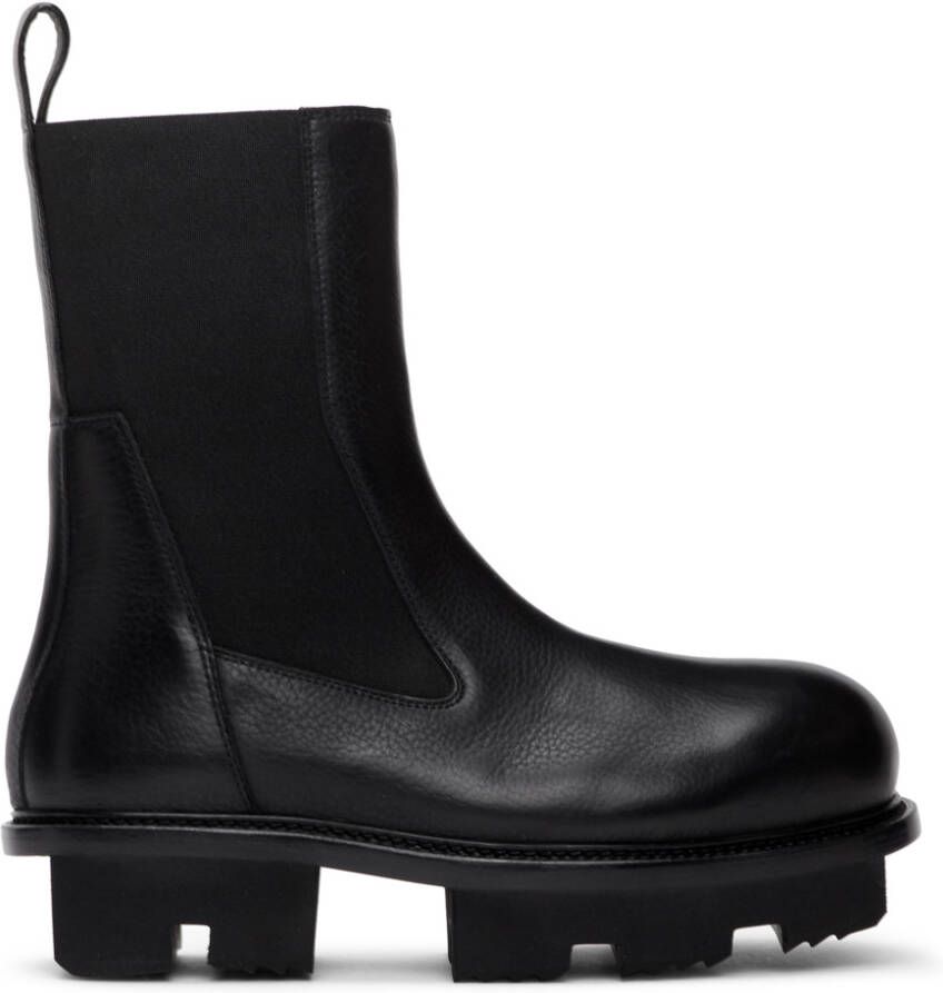Rick Owens Black Bozo Megatooth Chelsea Boots - Picture 4