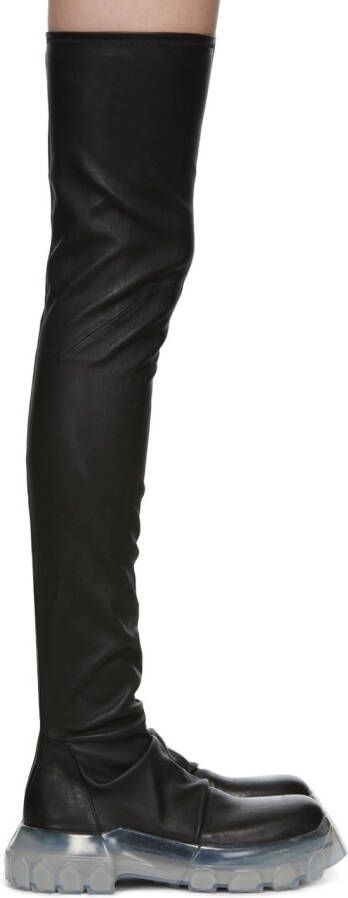 Rick Owens Black Bozo Stocking Tractor Boots - Picture 5