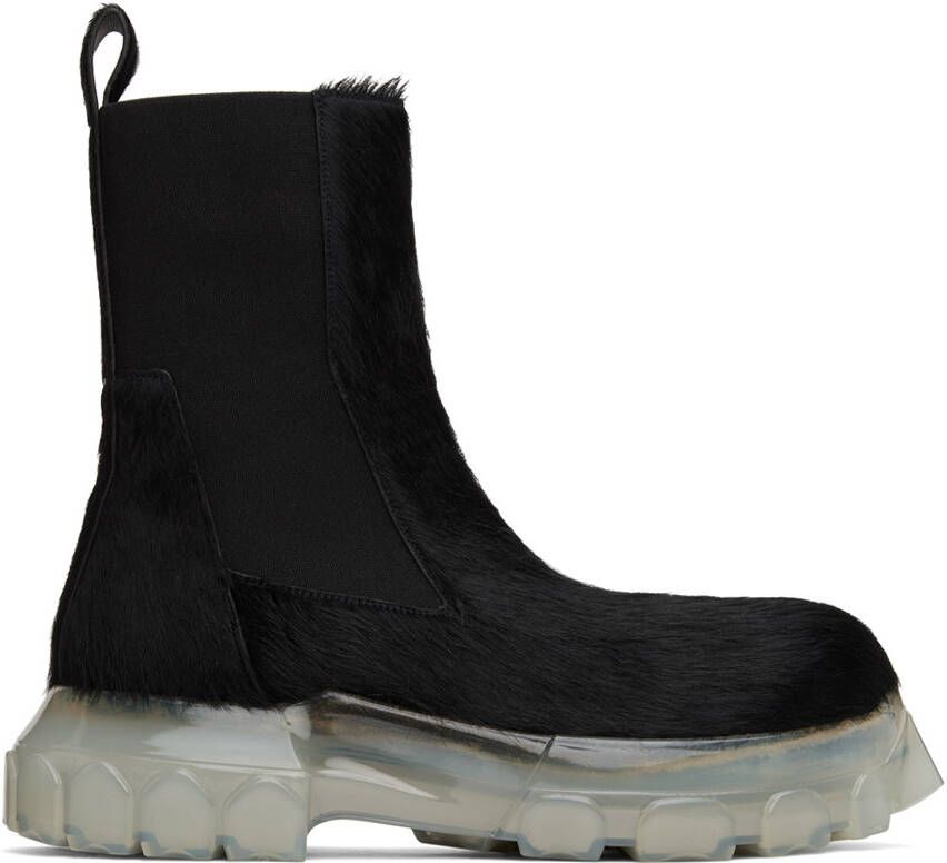 Rick Owens Black Bozo Tractor Chelsea Boots