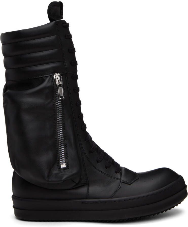 Rick Owens Black Cargobasket Sneakers - Picture 5