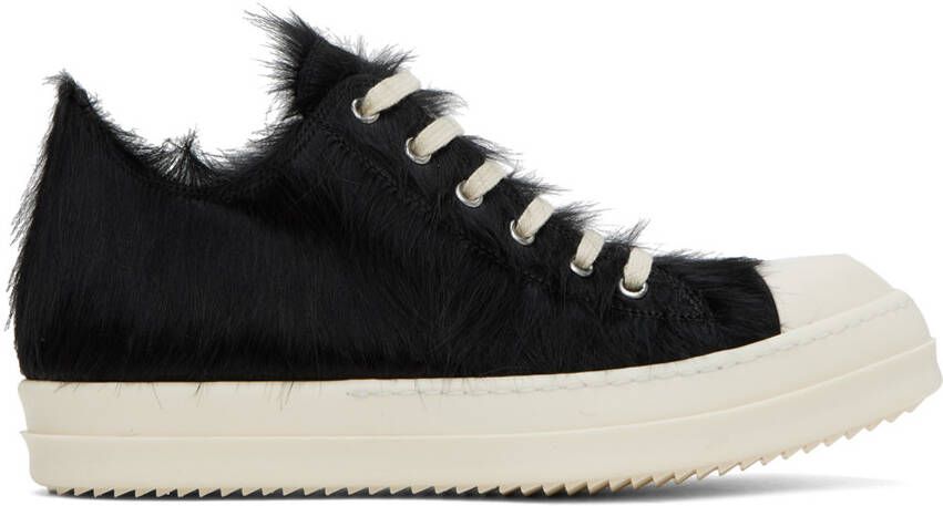 Rick Owens Black Fur Sneakers - Picture 5