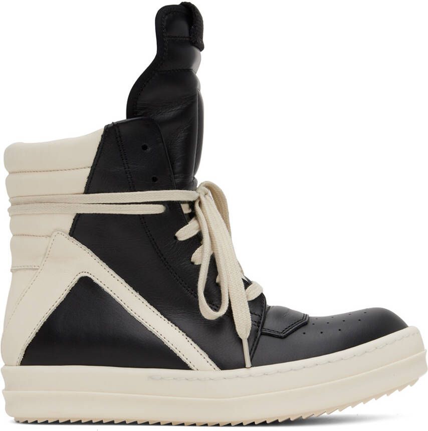Rick Owens Black Geobasket Sneakers - Picture 2