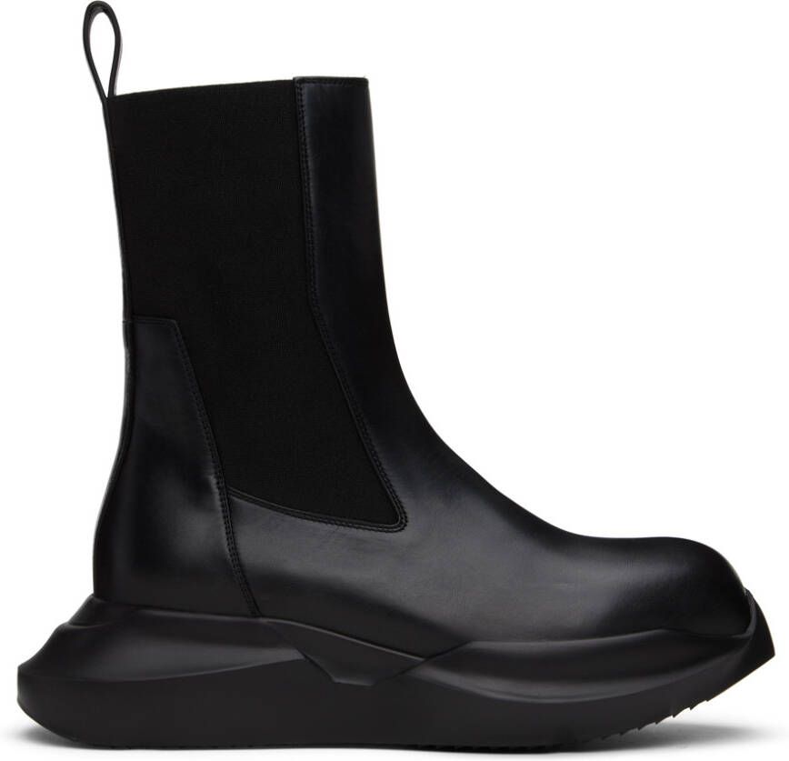 Rick Owens Black Geth Beatle Chelsea Boots - Picture 3