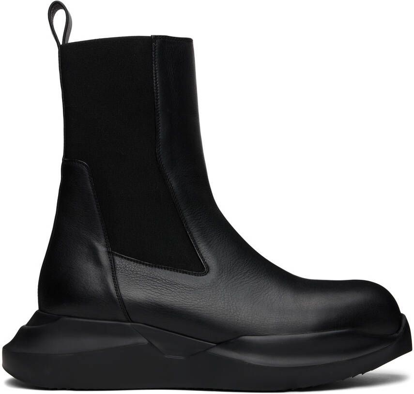 Rick Owens Black Geth Beatle Chelsea Boots