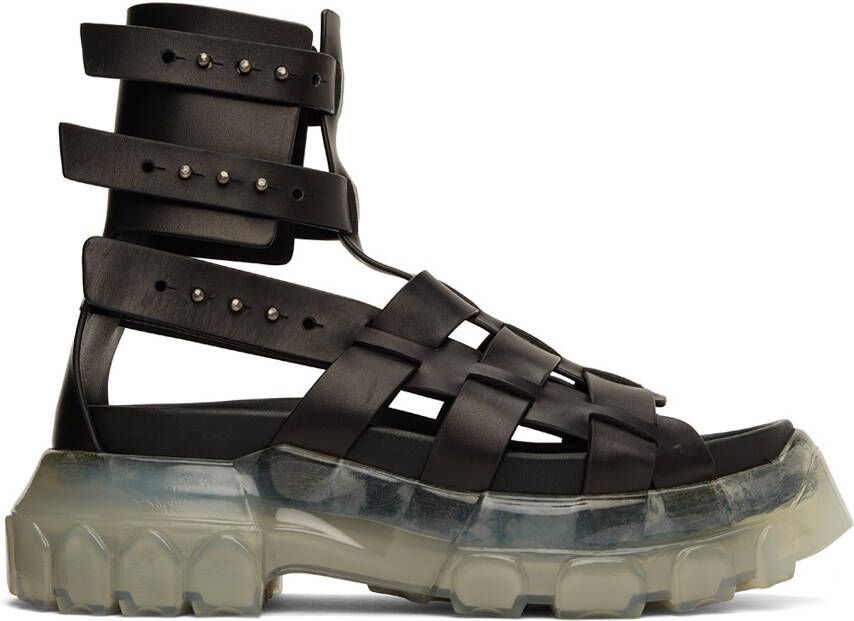 Rick Owens Black Hiking Tractor Sandals - Picture 4