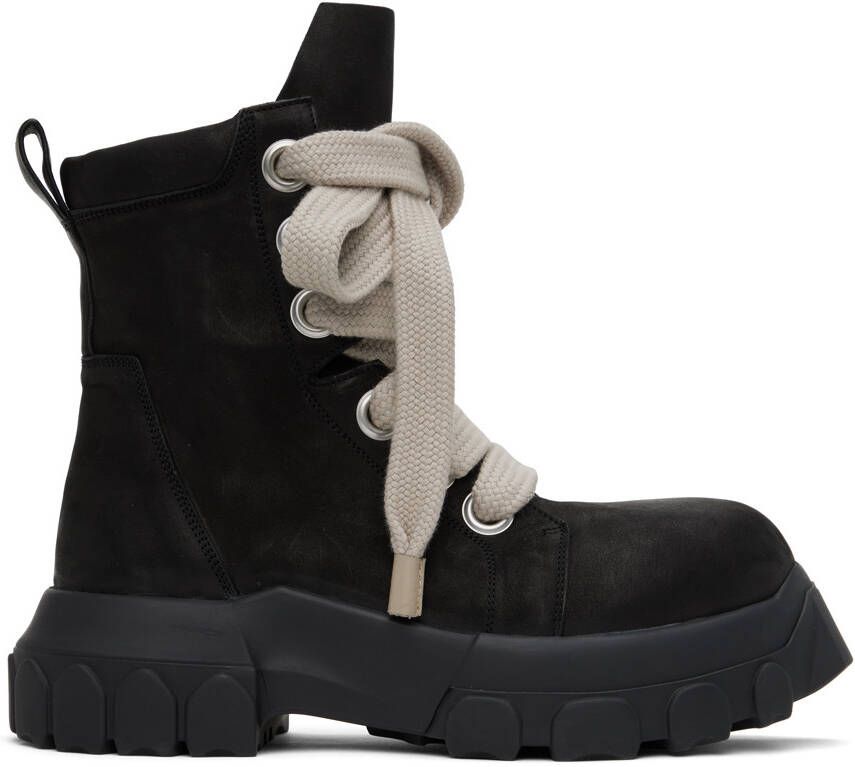 Rick Owens Black Jumbo Laced Bozo Tractor Boots - Picture 12