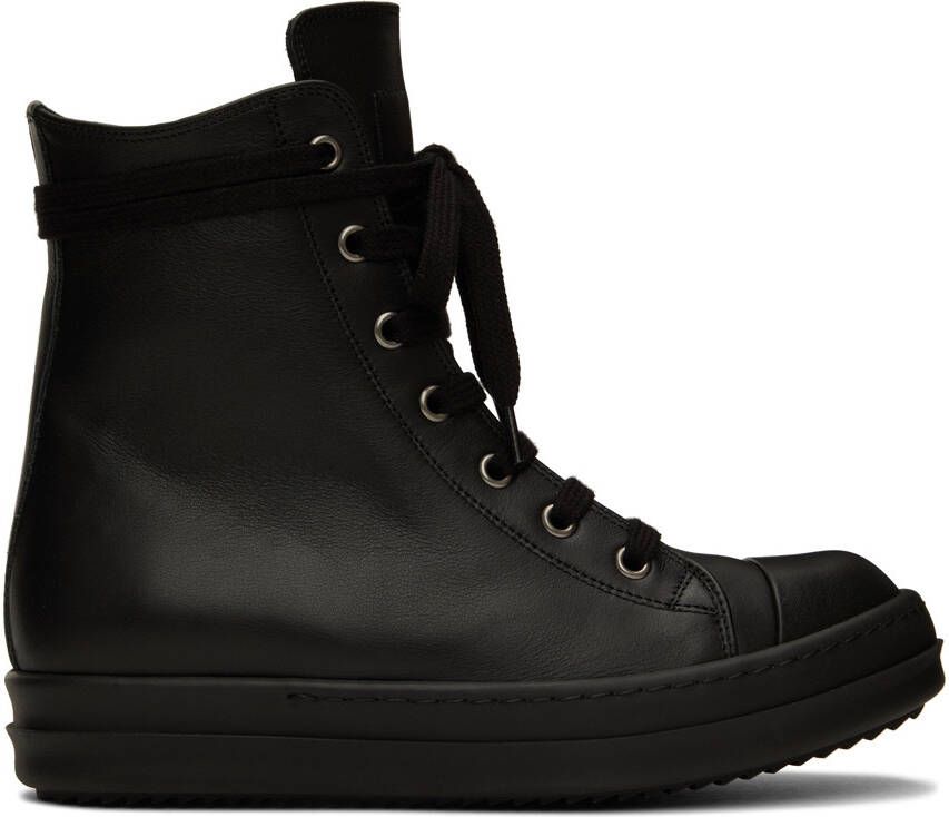 Rick Owens Black Strobe Sneakers - Picture 4