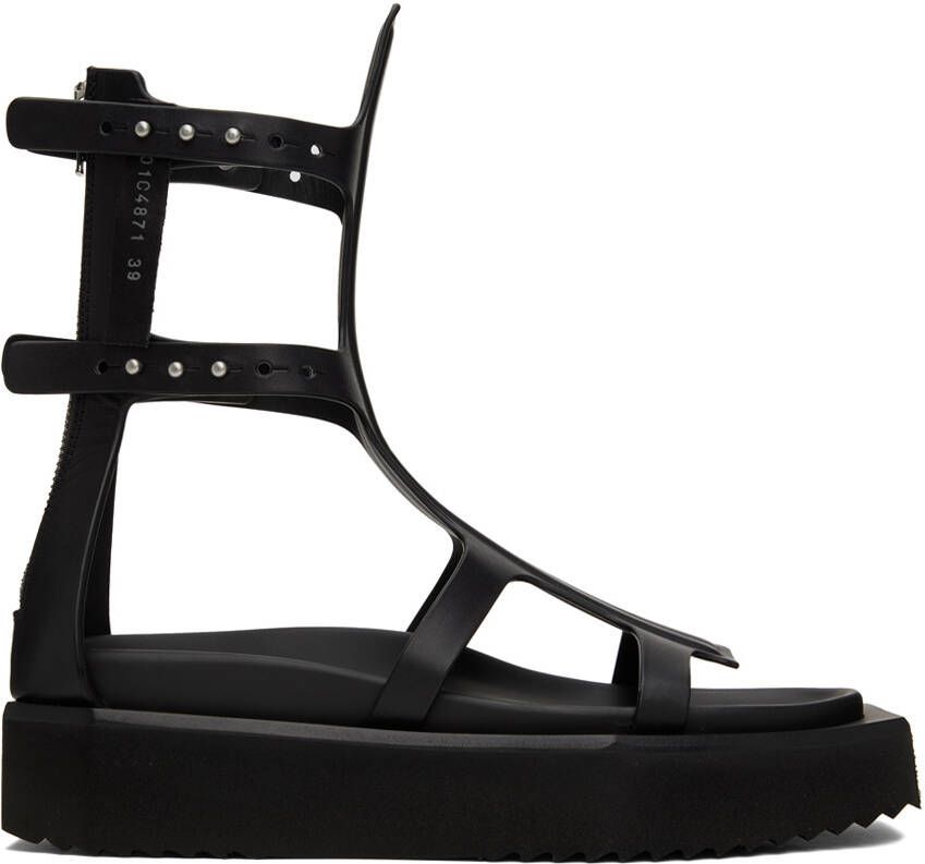Rick Owens Black Turbo Spartan Sandals - Picture 5