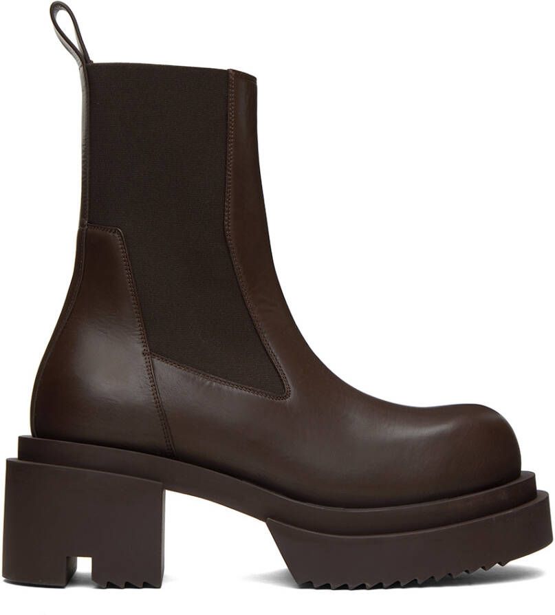 Rick Owens Brown Beatle Bogun Boots - Picture 3