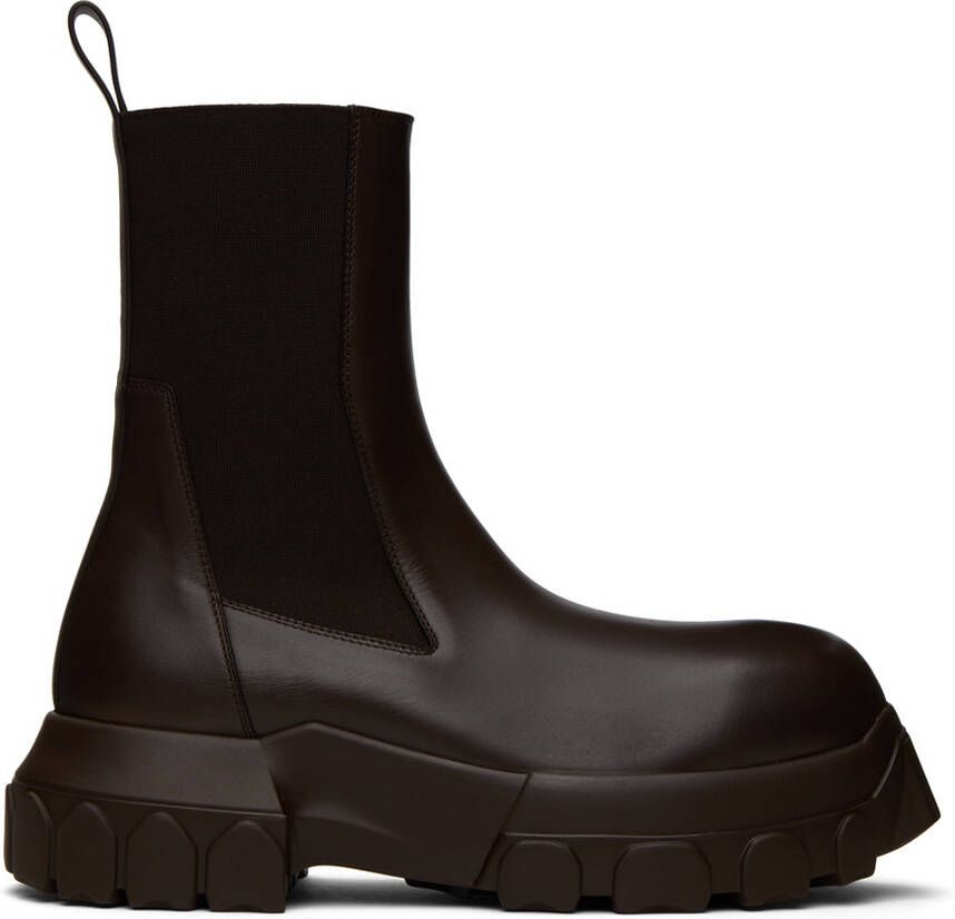Rick Owens Brown Beatle Bozo Tractor Boots - Picture 3