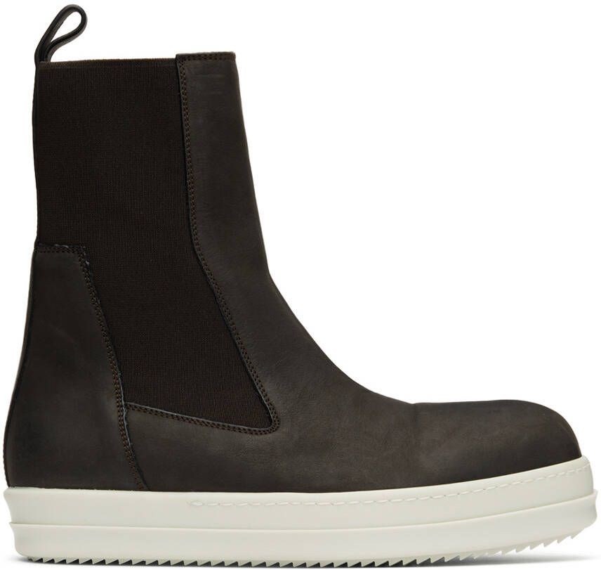 Rick Owens Brown Bozo Chelsea Boots - Picture 5
