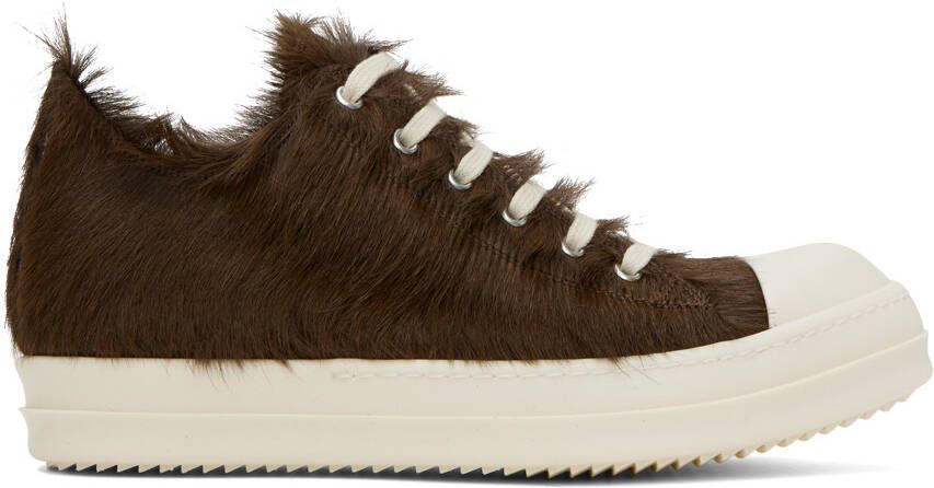 Rick Owens Brown Fur Sneakers - Picture 4