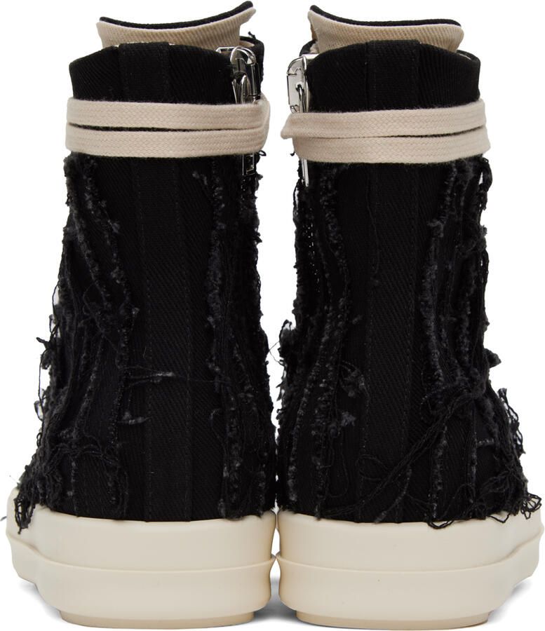 Rick Owens DRKSHDW Black Slashed Sneakers
