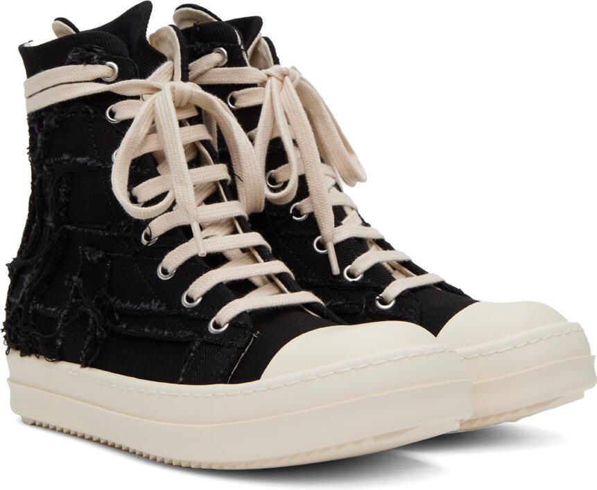 Rick Owens DRKSHDW Black Slashed Sneakers - Picture 2