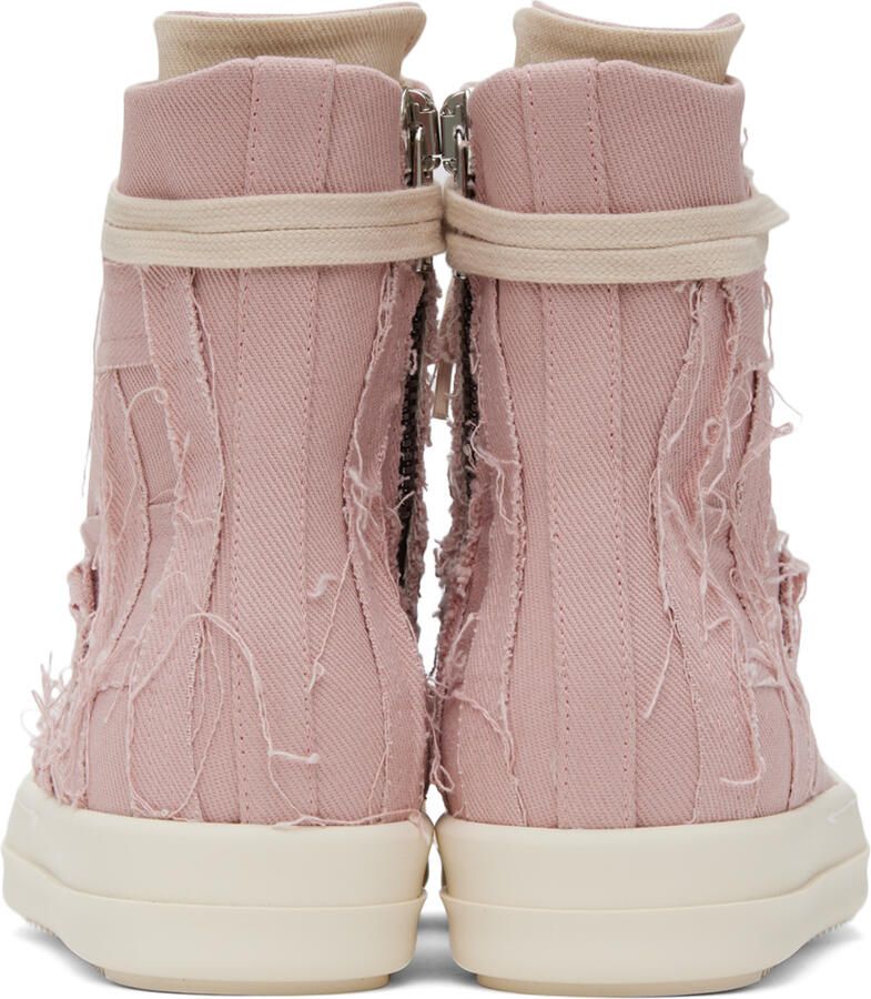 Rick Owens DRKSHDW Pink Slashed Sneakers