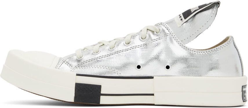 Rick Owens Drkshdw Silver Converse Edition Turbodrk Chuck 70 Low Sneakers - Picture 3