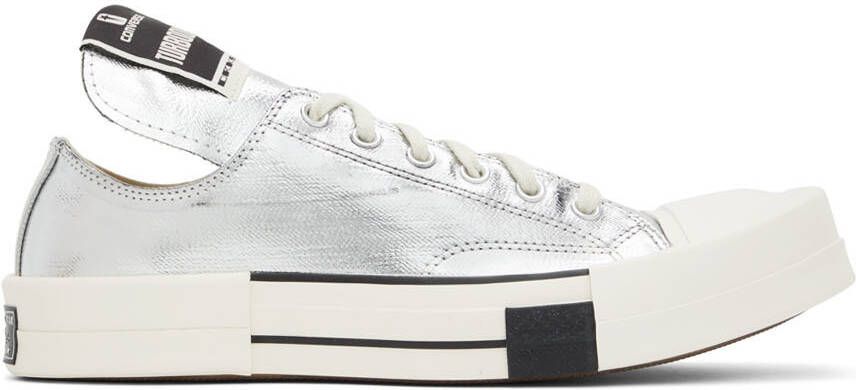 Rick Owens Drkshdw Silver Converse Edition Turbodrk Chuck 70 Low Sneakers - Picture 5