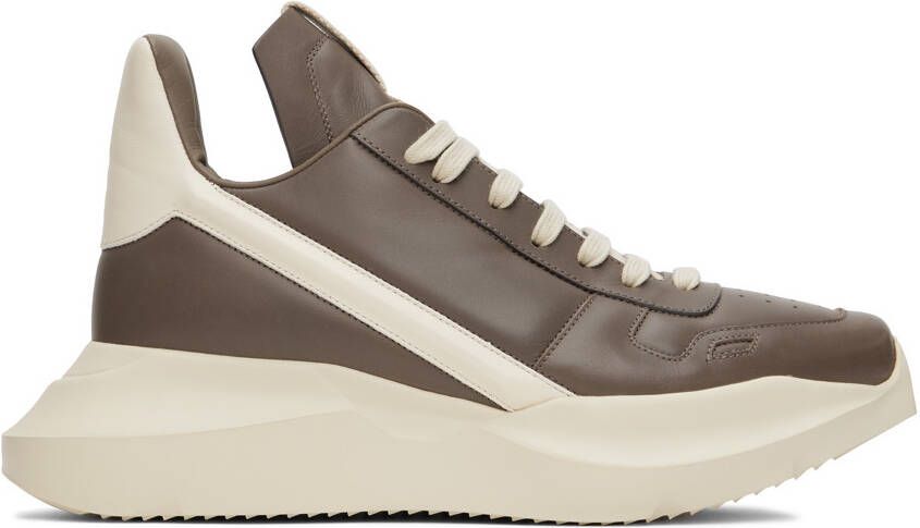 Rick Owens Gray & Off-White Geth Sneakers - Picture 5