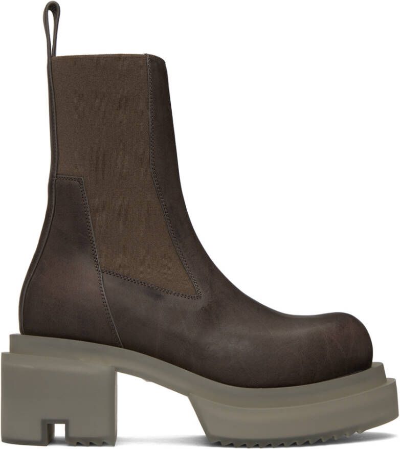 Rick Owens Gray Beatle Bogun Boots - Picture 3