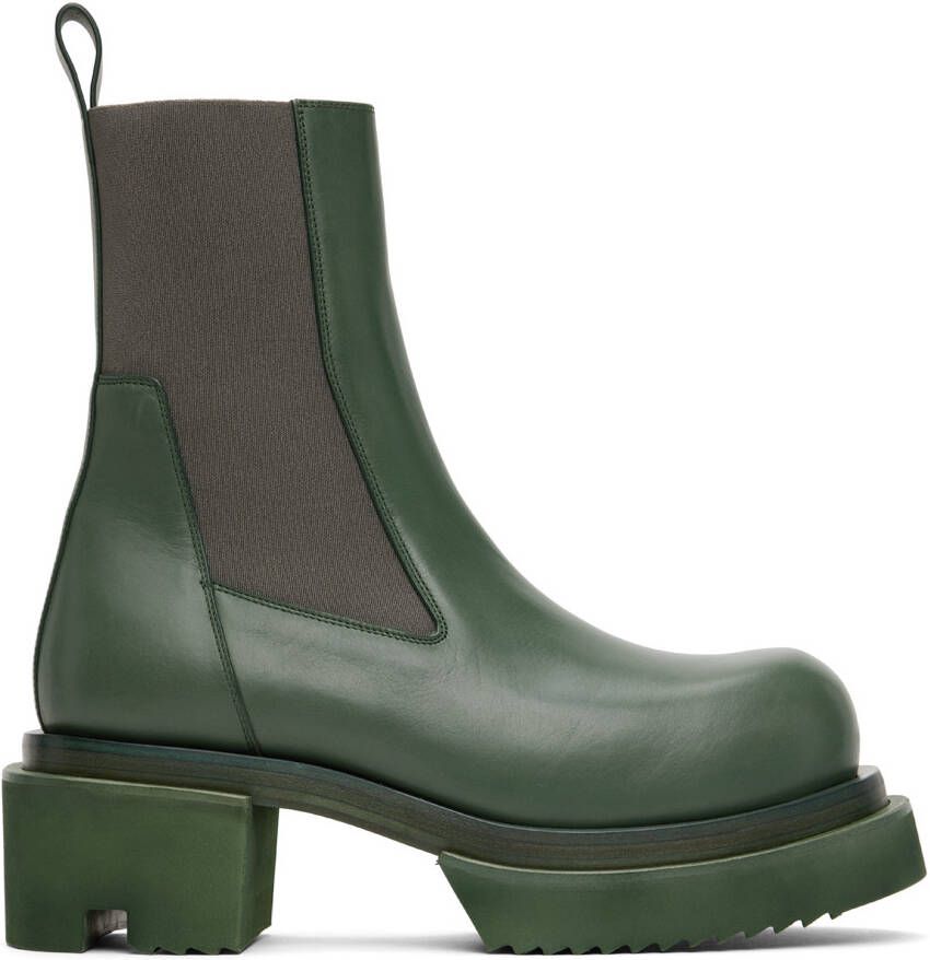 Rick Owens Gray Beatle Bogun Chelsea Boots