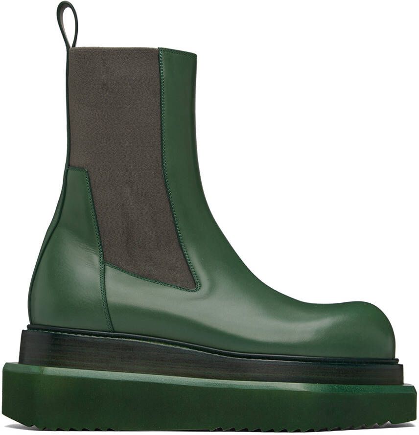 Rick Owens Green Beatle Turbo Cyclops Chelsea Boots - Picture 5