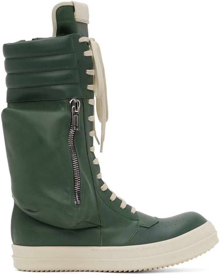 Rick Owens Green Cargobasket Sneakers - Picture 3
