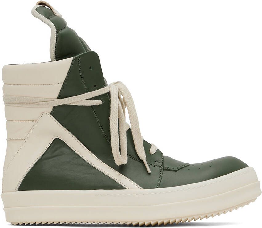 Rick Owens Green Geobasket Sneakers
