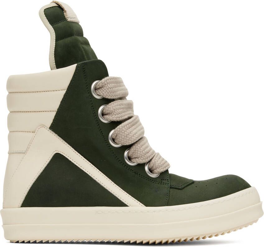 Rick Owens Green Geobasket Sneakers - Picture 5