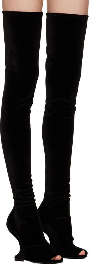Rick Owens Lilies Black Cantilever Tall Boots - Picture 2
