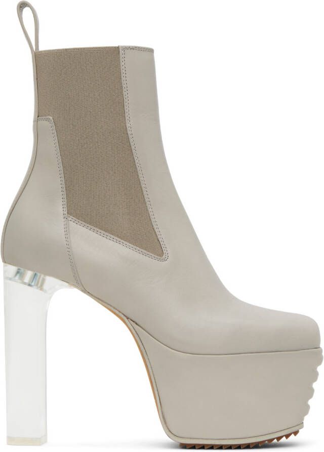 Rick Owens Off-White Minimal Grill Beatle Boots - Picture 5