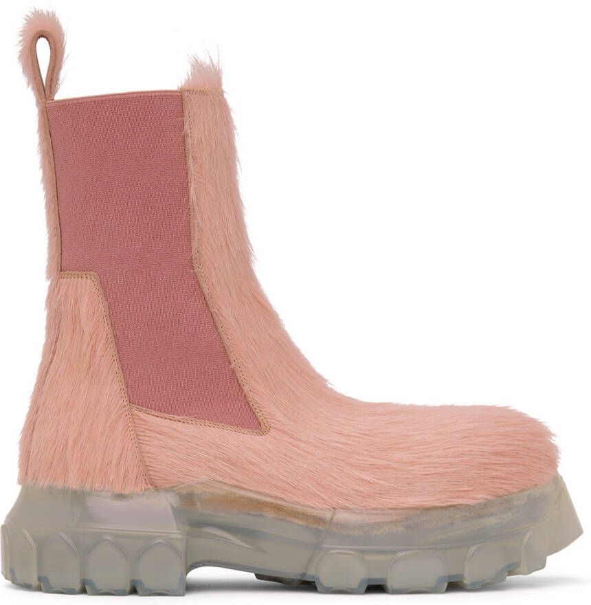 Rick Owens Pink Beatle Bozo Tractor Boots - Picture 5