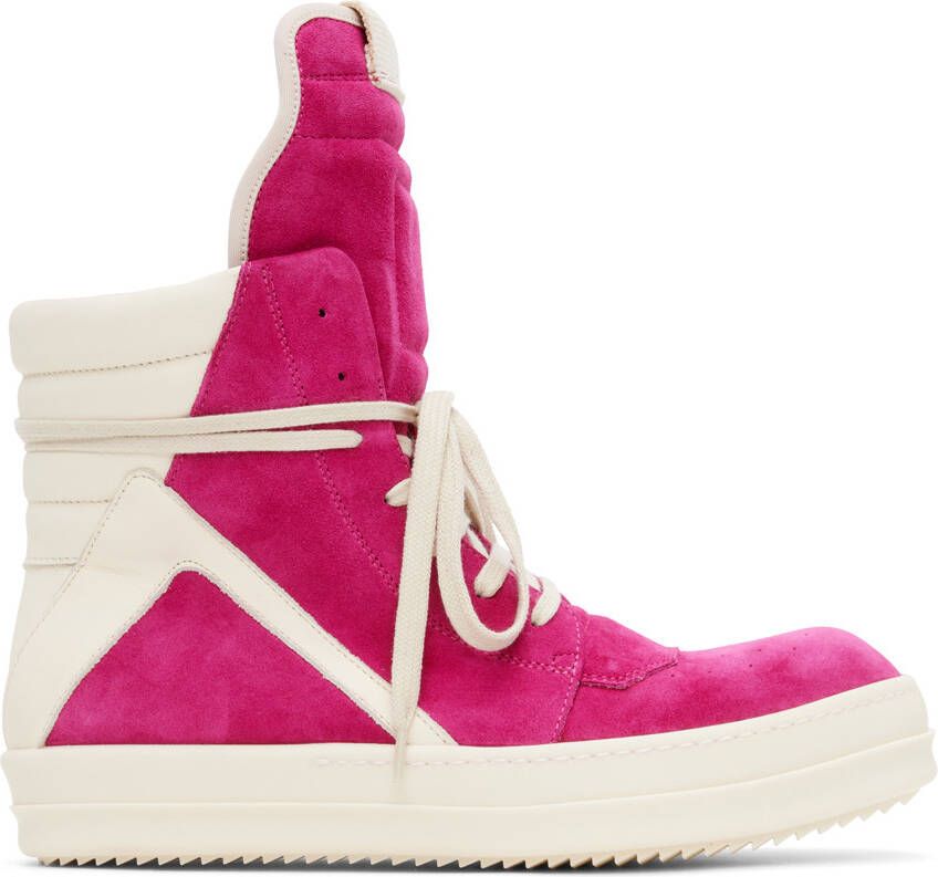 Rick Owens Pink Geobasket Sneakers - Picture 5