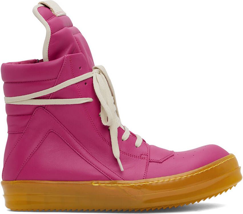 Rick Owens Pink Geobasket Sneakers