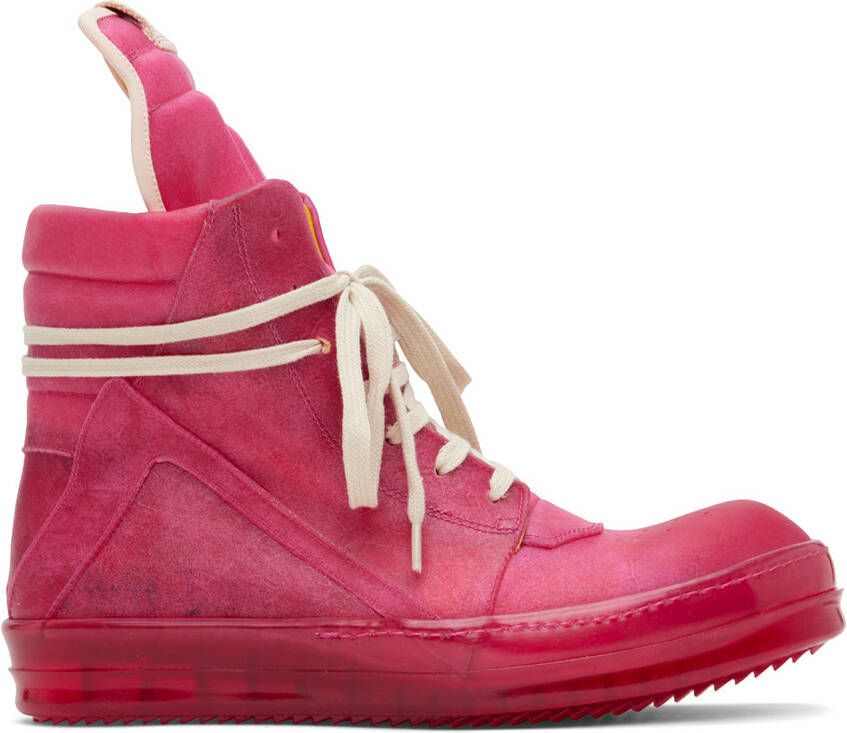 Rick Owens Pink Geobasket Sneakers - Picture 5