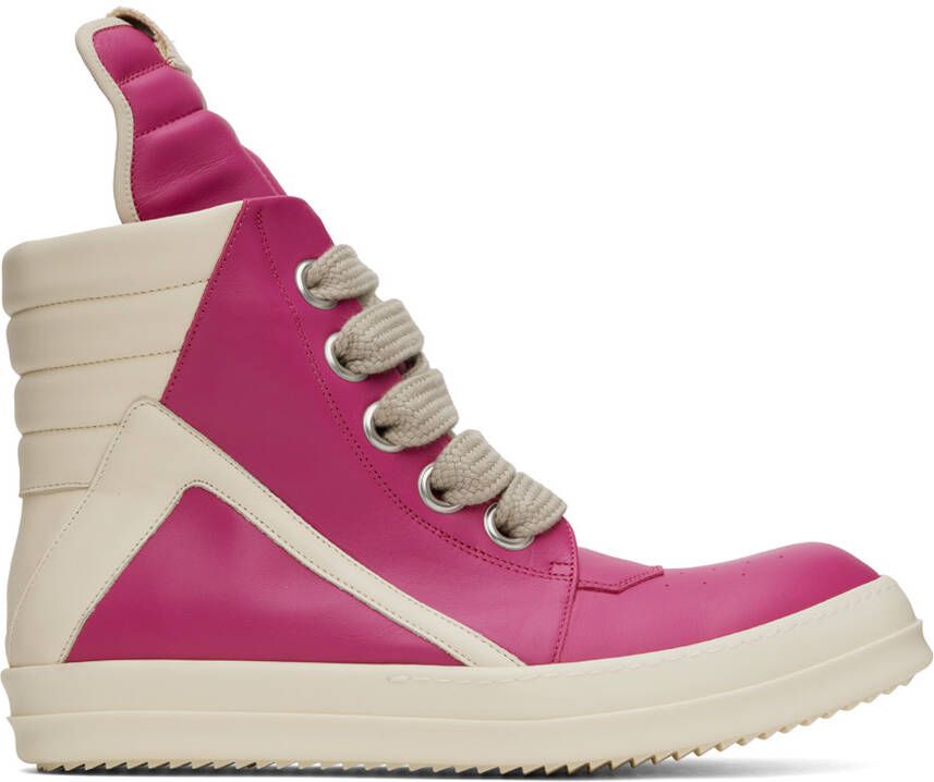 Rick Owens Pink Geobasket Sneakers - Picture 5